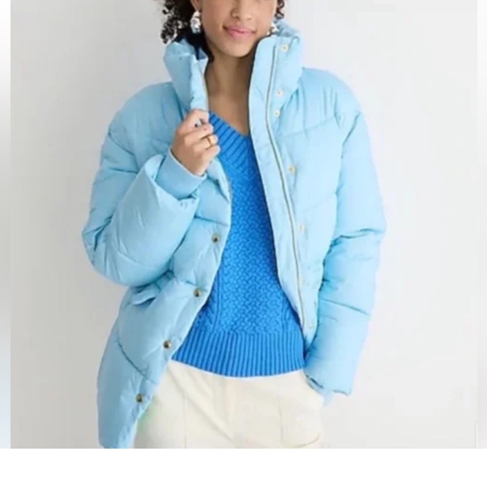 Jcrew puffer jacket baby blue